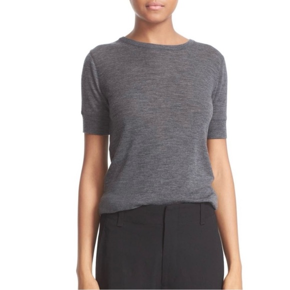 Vince Crewneck Gray Wool 3/4 Sleeve Top - Picture 2 of 6